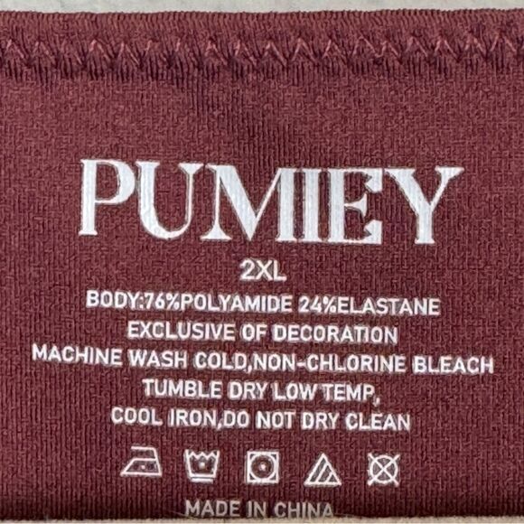 Pumiey Long Sleeve Soft Bodysuit Marsala  2XL - Picture 2 of 3